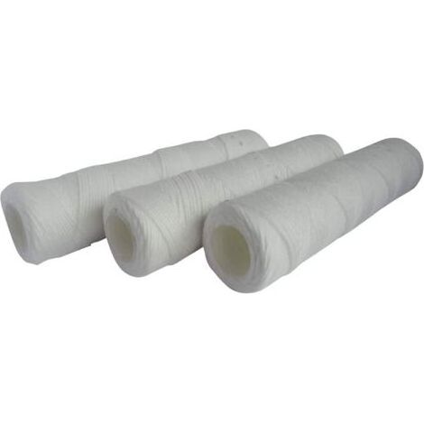 Lot de 3 cartouches filtrante anti-sédiments bobinée 20 microns - Taille standard 10", pour filtrer les impuretés de l'eau du réfrigirateur - Durée : 6 mois (1/3)