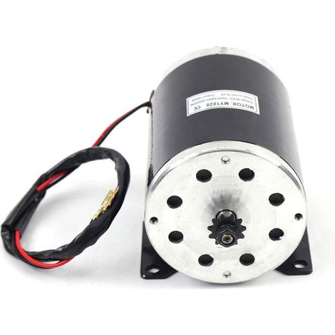 Motor de cepillo DC 36v 1000w, motor my1020 motor de cepillo DC reversible, adecuado para scooter eléctrico de cuatro ruedas de bicicleta pequeña 3000rpm, tracción en cadena 25h - 11t