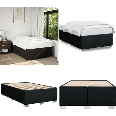 vidaXL Cadre de lit sans matelas noir 120x200 cm tissu (1/5)