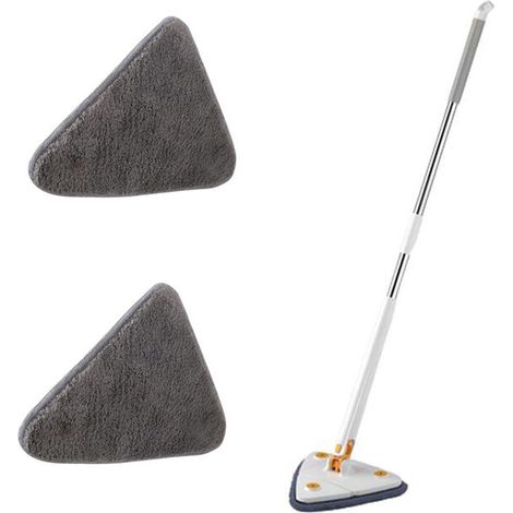VURAHOME - Serpilliere triangulaire extensible, rotative et reglable a 360 �� 130 Cm pour le nettoyage en profondeur des murs et des carreaux de la baignoire Blanc (1/5)