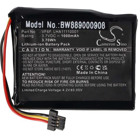 vhbw Battery compatible with TomTom Start 52 GPS Navigation System Sat Nav (1000mAh, 3.7 V, Li-ion) (1/4)