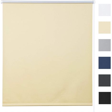 WOLTU Tenda a rullo oscurante termica isolante finestra porta senza fori Beige 80x160 cm