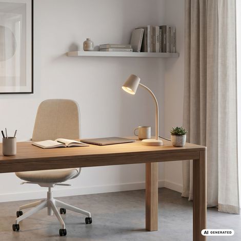 BRILONER - Lampe de chevet avec interrupteur filaire, orientable, GU10, max. 9W, lampe de bureau, lampe table salon, 13x38,5 cm, beige
