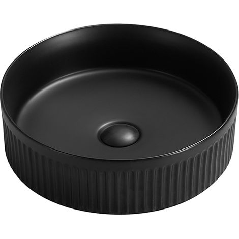 Mexen Grovo Aufsatzwaschbecken geriffelt 35 x 35 cm, schwarz matt - 22303585