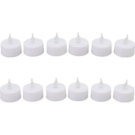 Jeffergarden 12 pièces sans flamme LED bougies chauffe-plat bougies avec couleur mèche transparente Halloween vacances salle de fête Ambinece accessoires (1/5)