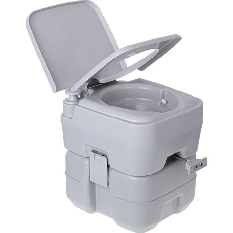 Briebe WC1113 Inodoro WC Portátil Químico Adultos 20L Camper, Camping, Auto Caravana Vater Descarga Agua 12L Gris