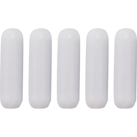 Lot de 5 agitateurs magnétiques en PTFE de 25 mm (1 pouce), blancs, pour laboratoire, longueur 7 m. (1/5)