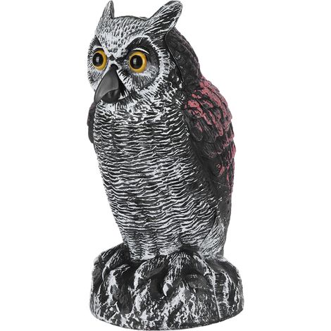 Fausse statue de hibou décorative pour jardin extérieur, répulsif en plastique, leurre de chasse 1020‑1 (1/5)