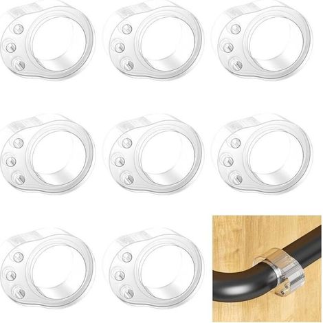 Lot de 8 Protections de Poignée de Porte, poignée de porte en PVC tapis transparent anti collision, anneau de pare chocs, protège poignée porte Pour protéger murs, portes, fenêtres, meubles (1/5)