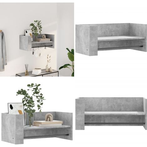 Étagère murale gris béton 70,5x35x30,5 cm bois d'ingénierie - Étagère Murale - Étagère Flottante - Rangement Mural - Meuble De Rangement - Décoration Murale - Home & Living (1/5)