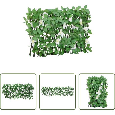 vidaXL Décoration extérieure - Treillis de lierre artificiel extensible vert 180x30 cm (1/5)