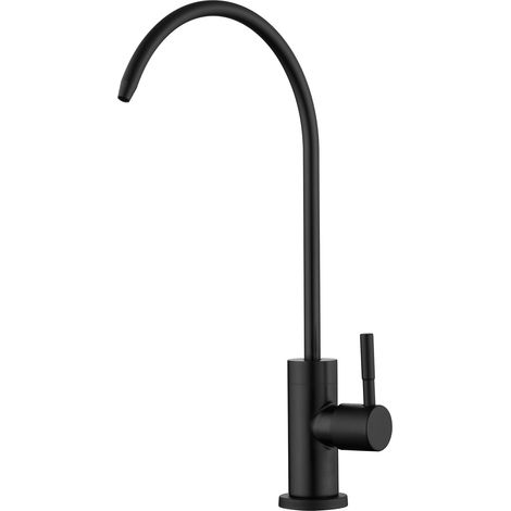 SUMERAIN Mitigeur de Cuisine à Bec Rotatif 360°, Robinet en Acier Inoxydable sans Plomb pour Évier, Sortie d'Eau Effilée Finition Noir Mat (1/5)