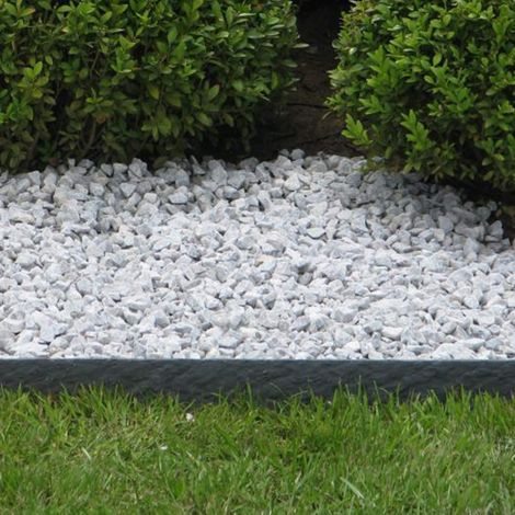 Bordure de jardin droite en plastique recyclé – Hauteur 14 cm – Longueur 2 mètres – Couleur gris – Pour délimitation espaces extérieurs (1/2)