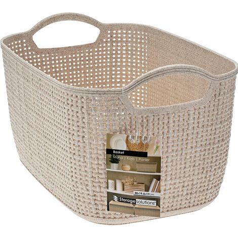 Cesta de almacenamiento color beige de 30x19x17 cm. (1/3)