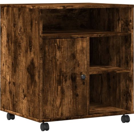 Maison Exclusive - Soporte para impresora con ruedas roble ahumad