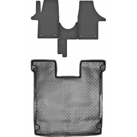 Juego de alfombrillas de goma para Volkswagen Caravelle T5 VAN (2003-2015) + alfombrilla para maletero. (1/5)