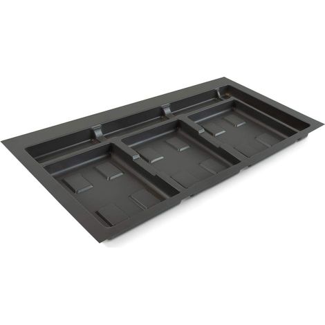 Base Recycle pour poubelles pour tiroir de cuisine, 3 cavitès, Plastique gris anthracite, Plastique, 1 ut. (1/5)