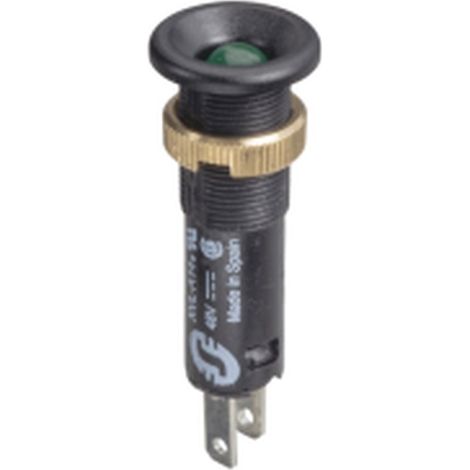 Spia luminosa a LED VERDE da 8 mm da 24 V ad alta efficienza e basso consumo energetico.