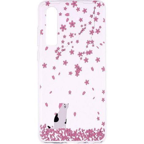 Coque arrière souple pour Huawei P30 - Motif chat et feuilles - Étui de protection (1/4)