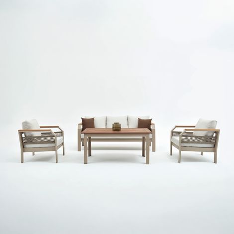 Gartensofa Morento mit Beistelltisch und Kissen (1/5)