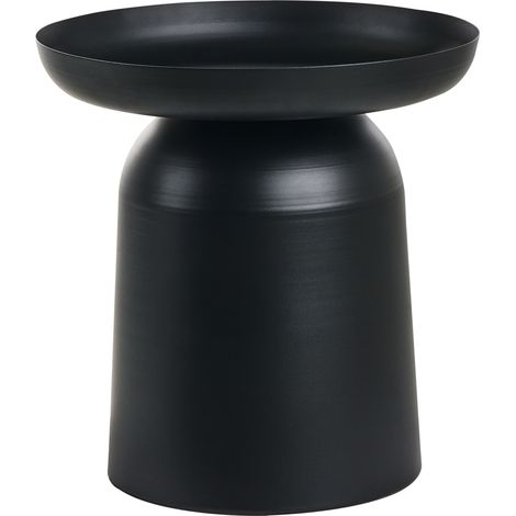 Mesa auxiliar de metal redonda negro Torrens