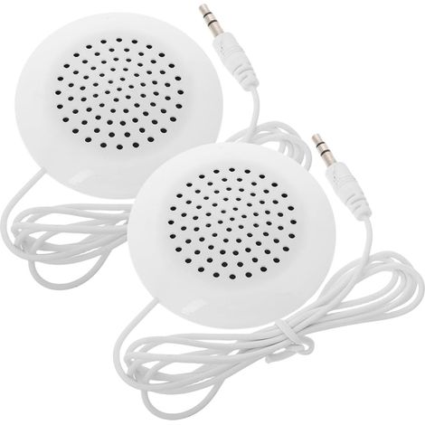 Mini altavoz portátil con conector Jack, altavoz de viaje ligero blanco para escuchar música con manos libres en una almohada para la oficina o el dormitorio.