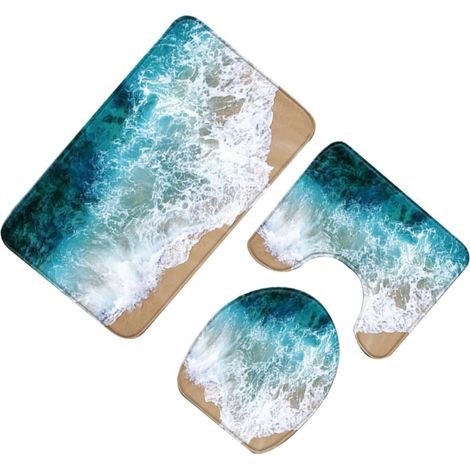 de toilette et tapis de bain antidérapants lavables lot de 3