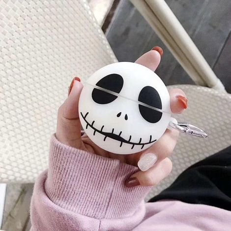 3D-Silikonhülle mit leuchtendem Totenkopf-Motiv für AirPods Pro, niedliche und originelle Schutzhülle, kompatibel mit AirPods 1 & 2, phosphoreszierendes Design, strapazierfähige und dekorative Hülle (1/5)