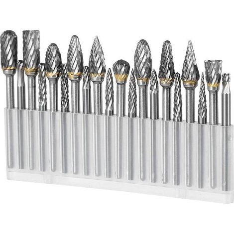 Lot de 20 fraises en carbure de tungstène super dures, outil rotatif, poignée de 1/8",compatible avec les accessoires de sculpture sur bois Dremel (1/5)