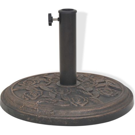 Socle de parasol résine rond diamètre 38 et 48 mm bronze 9 kg (1/4)