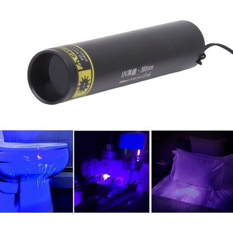 Mini lampe torche UV 3W 365 nm rechargeable USB, lampe torche UV portable à lumière noire pour la détection de taches, de minéraux, d'argent et d'urine d'animaux. (1/5)