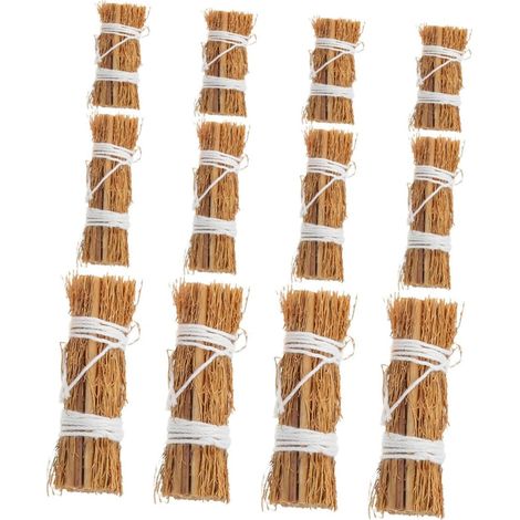 Mini Foin Miniature en Paille Marron, Lot de 12 Pièces, Décoration Polyvalente et Réaliste pour Scènes, Accessoires Décoratifs pour Jardin et Maison de Poupée (1/5)