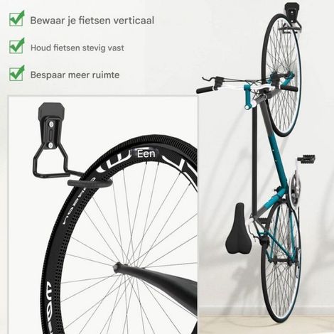 Crochet Pour Velo - Fer Forge - Support Mural Vertical - Charge Max 45 Kg - Pour Garage Jardin Magasin - Lot De 2 (1/5)