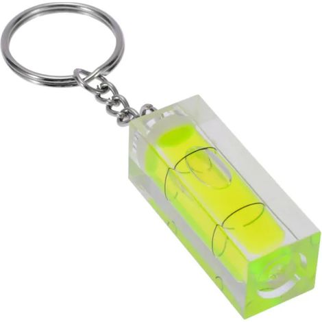 Porte-clés avec niveau à bulle intégré, accessoire multifonction de précision couleur vert lime (1/2)