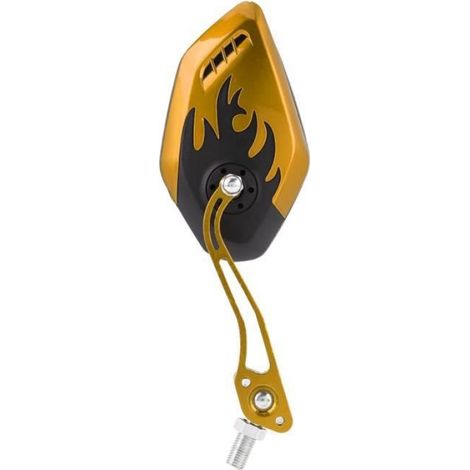 Akozon Rétroviseurs Latéraux 1 Paire De Rétroviseurs Moto 8 Mm 10 Mm En Aluminium Avec Motif Flamme En Auto Retroviseurs Jaune (1/4)