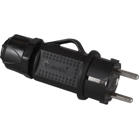 Prise électrique UPS IP44 avec presse-étoupe, noir, pour ordinateur. (1/5)