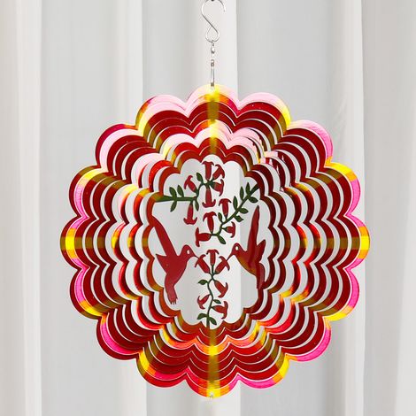Carillon éolien suspendu en métal coloré de 30 cm avec crochet, pour la décoration de la chambre, du jardin ou de la cour. (1/5)