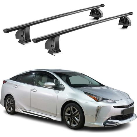 OMAC Stahl Dachträger Querträger Toyota Prius IV XW50 2015-2022 – TÜV / DIN 75302:2019 – Abschließbar – Max. 75 kg – 2 Stangen – Schwarz (1/5)