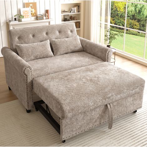 canapé-lit 120x80x82 cm gris clair – convertible 3-en-1, sans matelas (1/5)