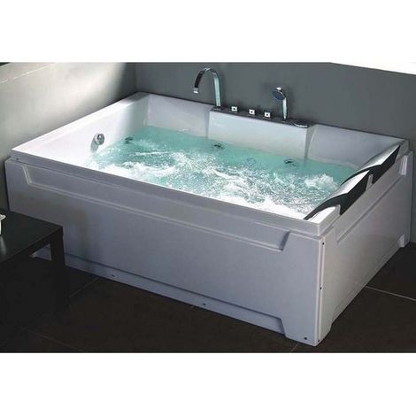 Bagno Italia Vasca da bagno idromassaggio 185x123cm 16 getti ad aria e acqua cromoterapia radio (1/3)