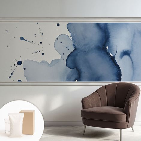 Papier peint avec colle pour décoration moderne de salon chambre à coucher cuisine et bureau Facile Éclaboussures bleu marine 250x104 cm (1/5)