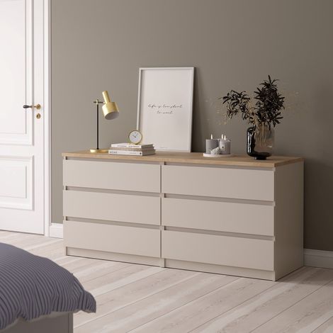 Cassettiera Abacadabra, 6 Cassetti, Apertura Scorrevole, Chiusura Scorrevole, 154x50x70h cm Beige Cashmere (1/5)