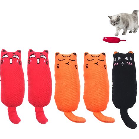 5 pièces jouet à l'herbe à chat, souris remplies d'herbe à chat, résistant aux morsures, 15 cm, pour jeu intérieur/extérieur (1/5)