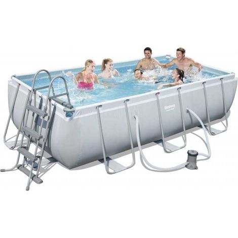 Bestway – Piscine tubulaire Power-Steel 404x201x100 cm – Tritech PVC-polyester – Contenance 6478 L – Structure acier anti-corrosion - 404X201X100H