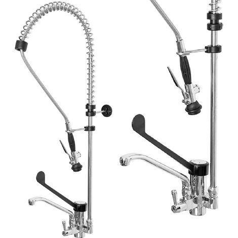 Rubinetto cucina con doccetta professionale - Ottone cromato - 1000 mm (1/2)