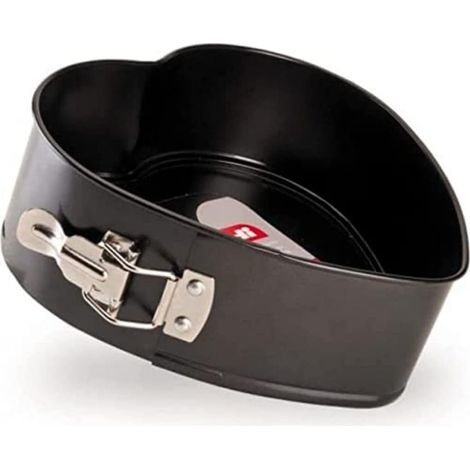 Moule à gâteau cœur 22 cm - 1 pièce - Acier antiadhésif - Démontable et résistant - Pour pâtisserie maison et fêtes - Couleur Moka (1/2)
