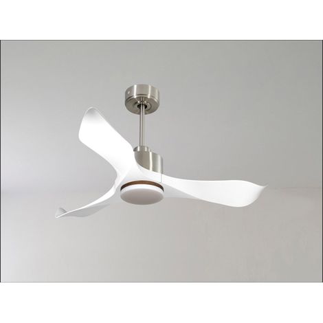 Modulo de KlassFan - Ventilateur de plafond avec Lumière chromé bois clair idéal à partir de 40 m² KLDC3P6SW166L2Ch (1/5)