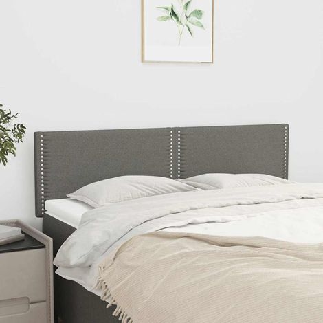 Tête de lit capitonnée réglable en tissu gris foncé 144 x 5 x 78/88 cm - PANGIVO (1/5)