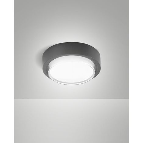 Luminaire extérieur LED Fabas Luce Owen Dark Grey aluminium gris Ø 23 cm 12 W 3000 K IP65 1620 lm réf. 6547-61-294 (1/3)
