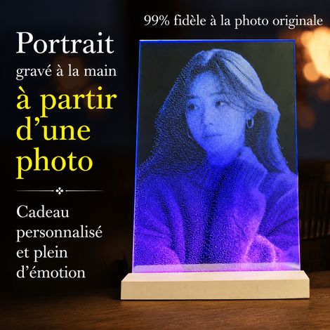 Tableau en verre 30x40 cm avec socle LED multicolore et coffret cadeau 30 40 1 kg – Livraison gratuite (1/5)